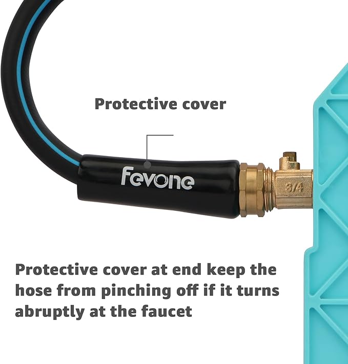 Fevone Short Water Hose 6ft, Lead Hose for Hose Reel, Connecting Hose for Hose Reel Cart, 5/8 Inner Diameter Hose, 3/4 Brass Fittings
