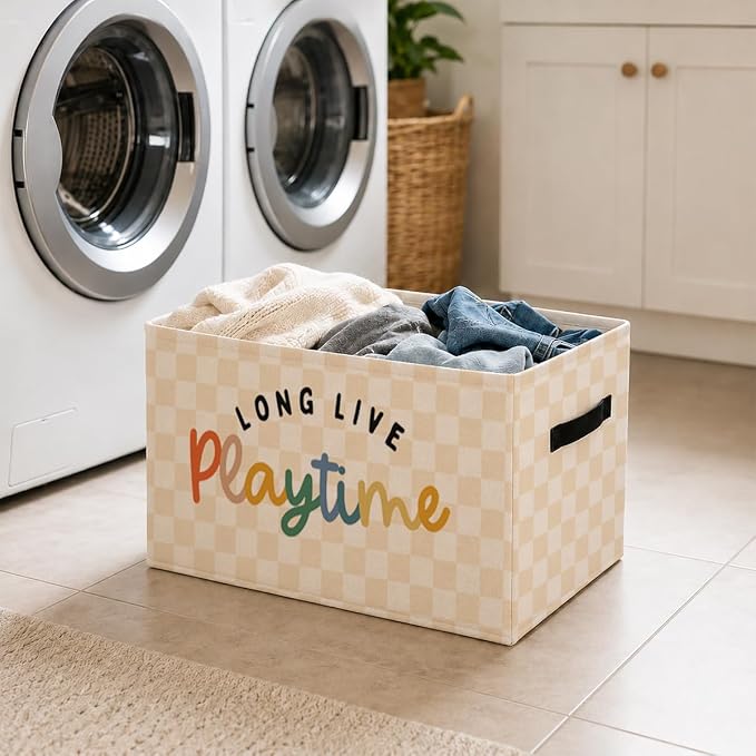 Collapsible Storage Bin for Toy Basket and Closet Use