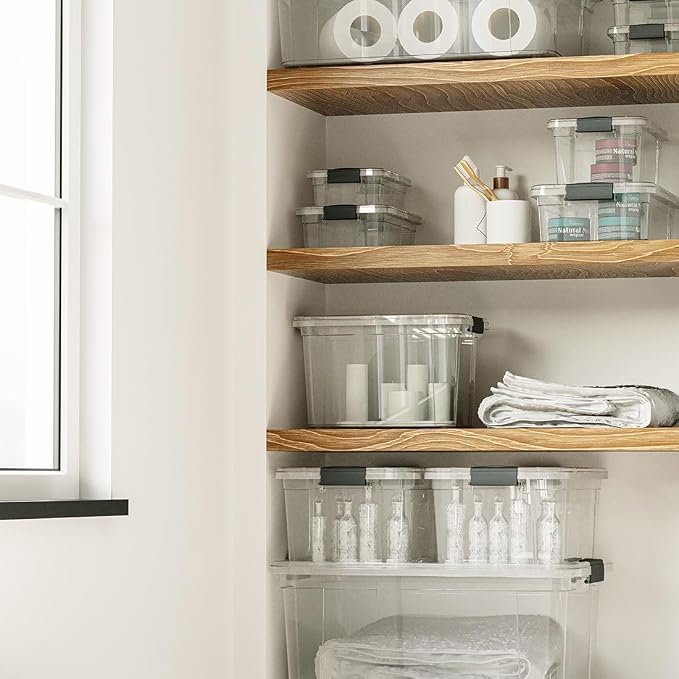 Superio 4.5 Quart Clear Plastic Storage Containers with Lids, Stackable Organizer Bins, BPA-Free Storage Boxes for Home, Office, Dorm & Classroom, 2 Pack