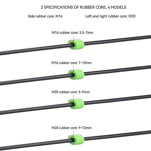 Black PA66 Nylon IP68 4 Way B Waterproof Junction Box, Includes 4 Sets of Waterproof Rubber Plugs, Suitable for Indoor & Outdoor Lighting Fixtures