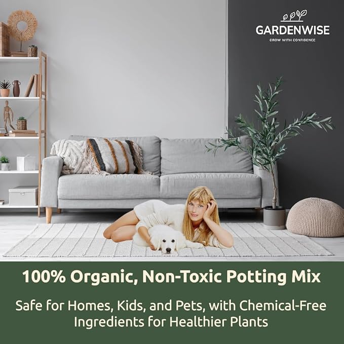 GARDENWISE Organic Olive Tree Potting Mix – Fast-Draining, Nutrient-Rich Soil for Indoor & Outdoor Olive Trees – Mediterranean Plant Care – Long-Lasting Formula (2 QUARTS)