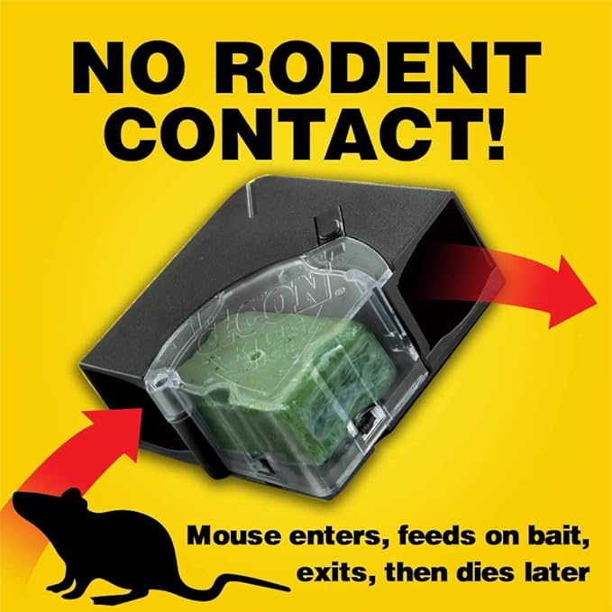 d-CON Refillable Corner Fit Mouse Poison Bait Station, 1 Trap + 20 Bait Refills