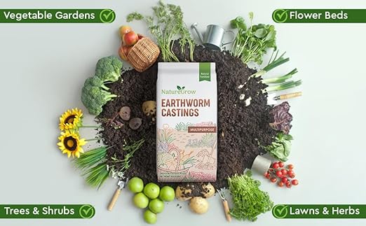 Earth Worm Castings 10lb - Organic Fertilizer Includes Humic Acid - Pure Worm Castings for Gardening
