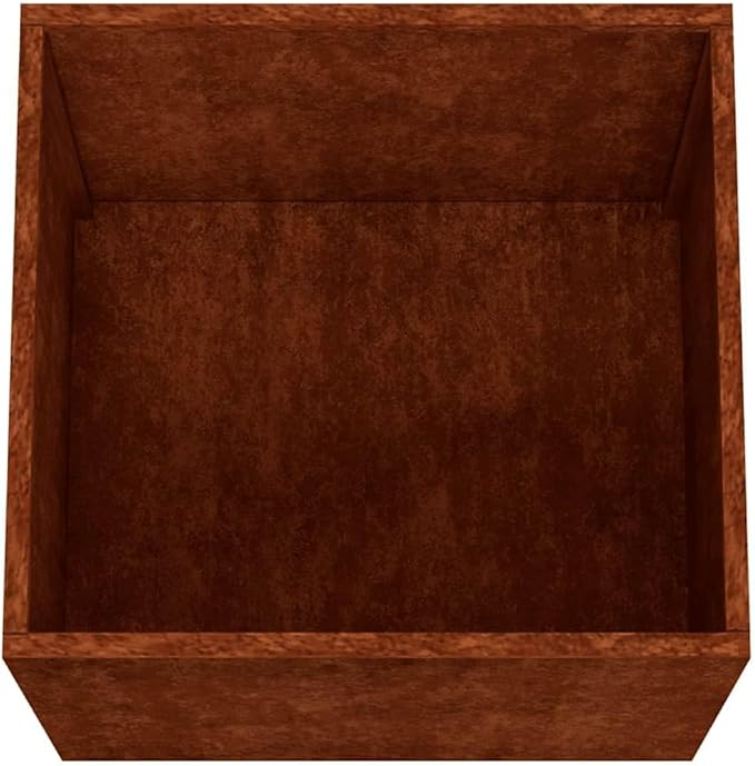 Corten Steel Rectangular Planter Medium Durable Rusty Finish Outdoor Garden Planter for Patio Balcony Plants with Drainage