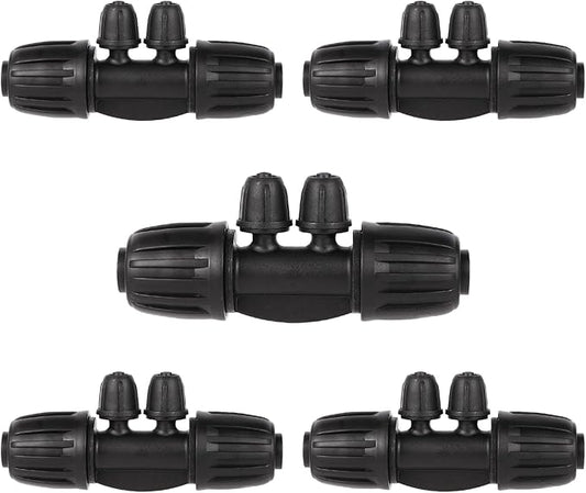 1/2 Inch to 1/4 Inch Tubing Irrigation Fittings for (1/2'' ID x 0.60''-0.63'' OD) 16mm Drip Tubing,Locked Barbed Tee Connectors (10 Pcs Barbed Tee 4-Way)