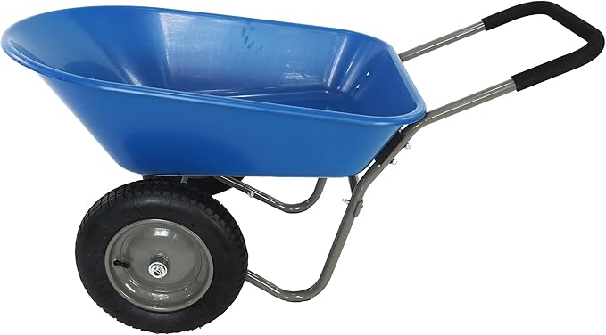 Steel Garden Cart 400 lbs Capacity Heavy Duty Garden Wagons,with Removable Steel Mesh Sides to Convert into Flatbed,Utility Metal Wagon w/ 180°Rotating Handle (Blue + ABS+Steel)