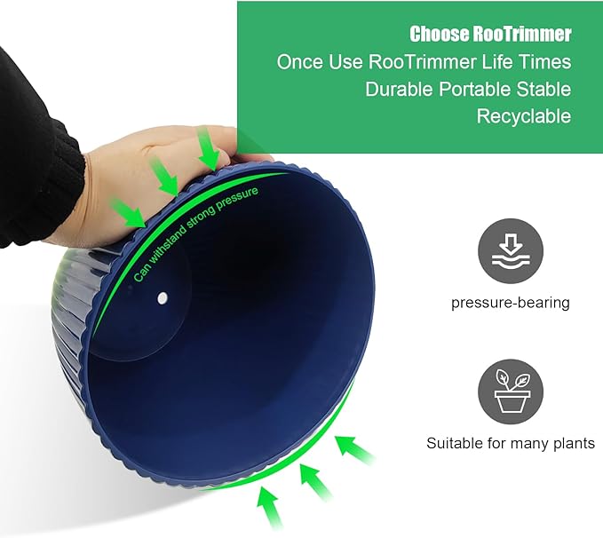 RooTrimmer 6 Inch Plant Pots, Plastic Flower Pots for Indoor Outdoor Plants, Planters with Drainage Holes and Tray Saucers, Cute Succulent Pots Durable and Light Weight (6 Pack)