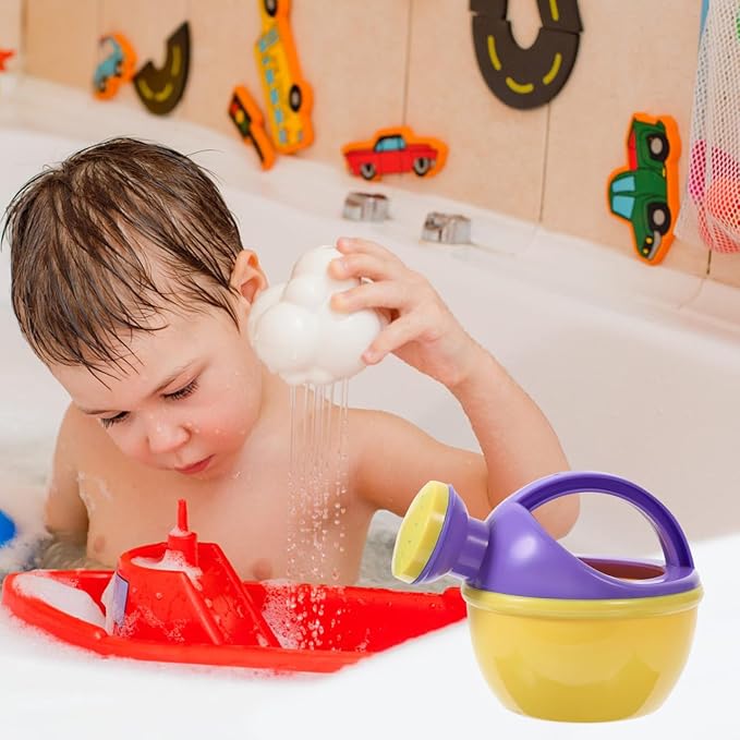 STOBOK Toddler Bath Toys 2-Pack Watering can Set for Baby Bath and Pool Play Mini Plastic Sprinkler Kettle Toys for Indoor and Outdoor Water Fun Ages 1-3