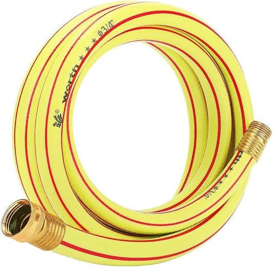 Yellow Garden Hose 3/4 in. x 25 ft. -Non Kinking, Leak Free, Flexible, Male to Female Fittings -Heavy Duty Lightweight Durable PVC Water Hose -150PSI Work & 500PSI Burst, for Lawn & Commercial Use