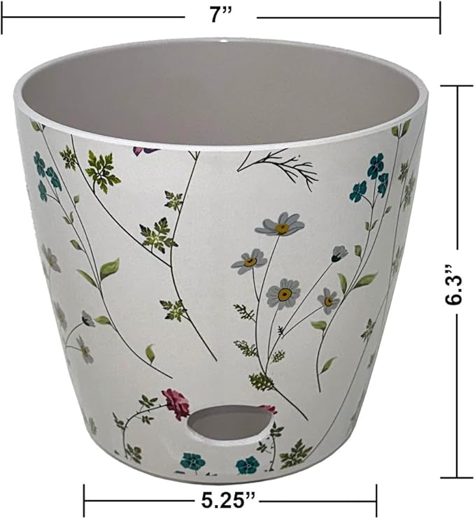 7” Self-Watering Pot – Eco-Friendly Bamboo Planter, Biodegradable & Plastic-Free, Indoor/Outdoor Plant Pot with Built-in Water Well for Healthy Root Growth