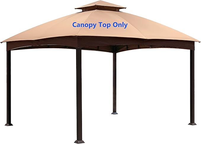 APEX GARDEN Replacement Canopy Top for The Lowe's Allen roth Gazebo Model # TPGAZ2303, TPGAZ2403, TPGAZ2303-ABCD, TPGAZ2403-AC (Light Brown)