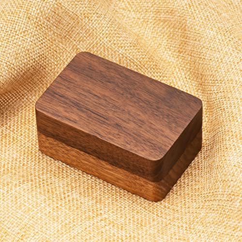 Natural Walnut Wooden Cufflink Box For Jewelry Storage,Small Cuff Links Display Case for Men (A)
