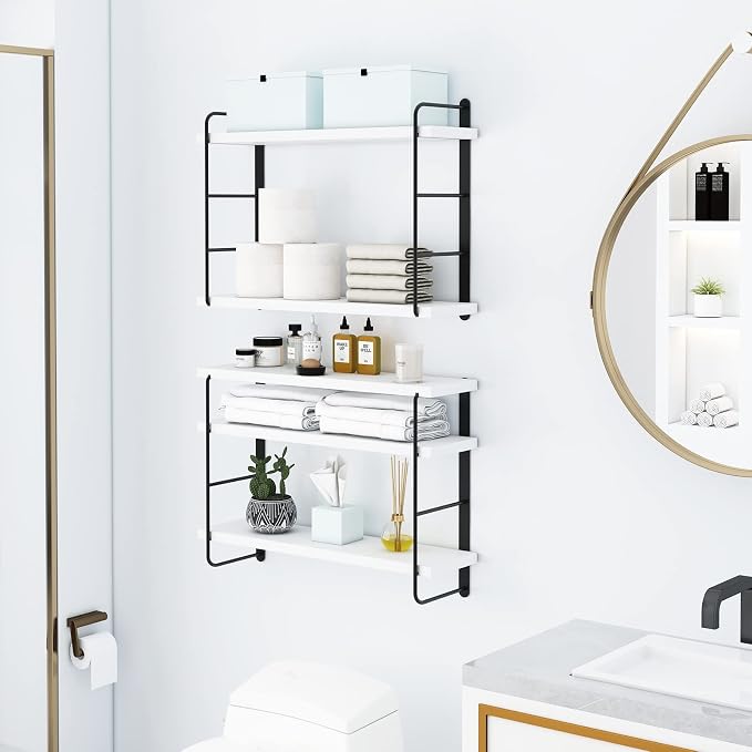 MXCSE Shelves on Wall, Floating Bookshelves, Shelves for Room Wall (White) | Wall Shelves, Wall Mounted Bookshelves, Floating Shelves for Wall, Floating Shelves, Bedroom, Living Room