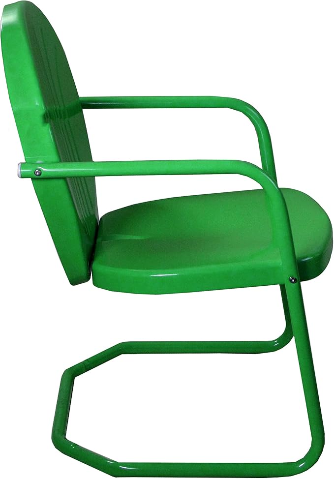 Northlight 34-Inch Outdoor Retro Tulip Steel Armchair, Green