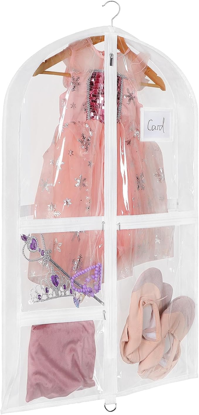 Univivi 35 Inch Dance Costume Garment Bags for Dancers, Clear