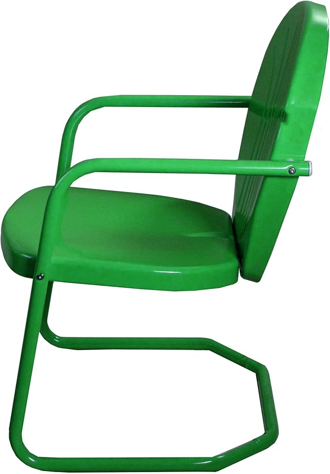 Northlight 34-Inch Outdoor Retro Tulip Steel Armchair, Green