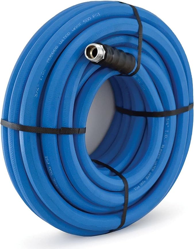 AG-LITE BSAL3450 3/4" x 50' Hot/Cold Water Rubber Garden Hose, 100% Rubber, Ultra-Light, Super Strong, 500 PSI, 50F to 190F Degrees, High Strength Polyester Braided