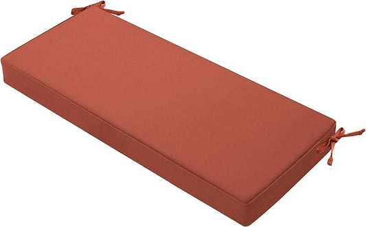 Favoyard Outdoor Bench Cushion 45 x 18 Inch Waterproof Patio Furniture Cushions 3-Year Color Fastness Garden Sofa Settee Couch Swing Pads with Handle and Attach Ties, Spice