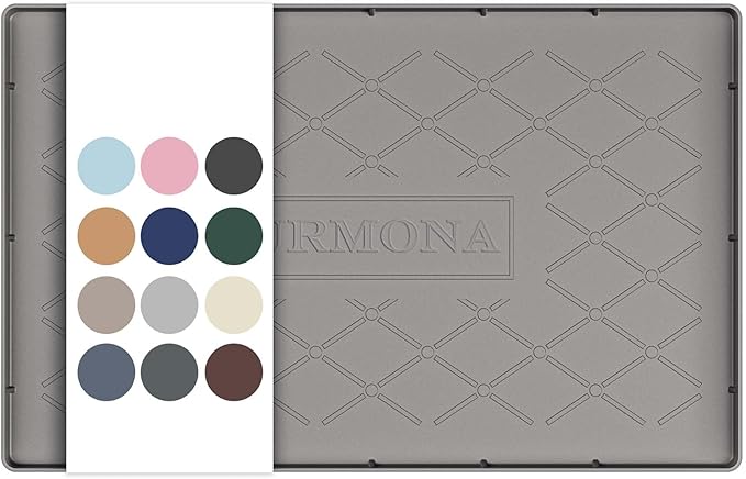 URMONA Under Sink Mat 19 x 12 in, Waterproof Silicone Cabinet Protector