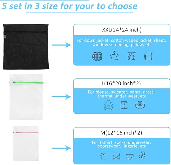 GOGOODA Mesh Laundry Bags for Delicates Durable Protective Wash Bags