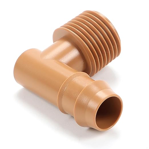 RedChili 1/2 Inch Drip Irrigation Fitting To 1/2 Inch Male Hose Threaded Adapter, 10 Pack PVC To Drip Irrigation Elbow Adapter With 1/2" Male Pipe Thread(MPT) x 1/2" Barbed Connectors