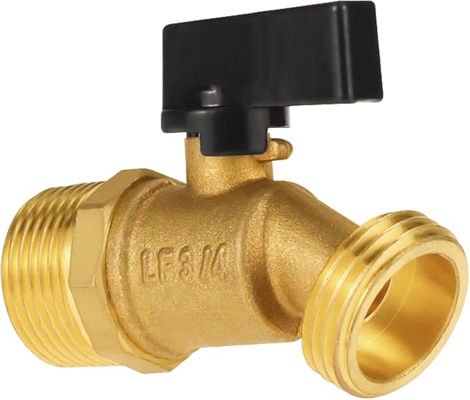 brass hose bibb valve NPT 3/4 male to GHT 3/4 male thread, ourdoor water spigot faucet for garden, patios and rain barrel, 1 pc