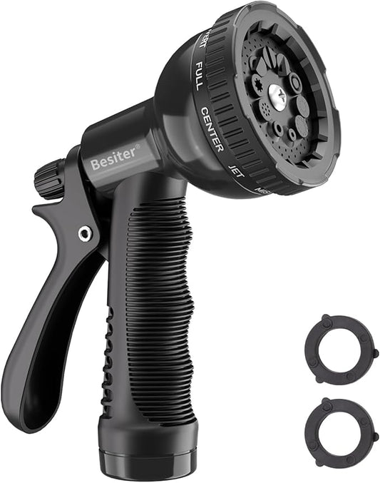 Garden Hose Nozzle Sprayer: 2 Pack 10 Watering Patterns Spray Nozzles Heavy Duty Hose Head Hose Attachment