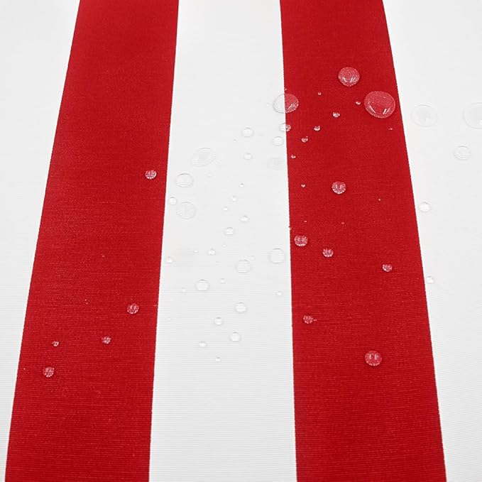 SleepMan Outdoor 17"x16" Chair Cushions with Ties Set of 4, Water Resistant All Weather U-Shape Seat Pads for Patio Garden Furniture Indoor Fade Resistant Patio Cushions (Red Stripe)
