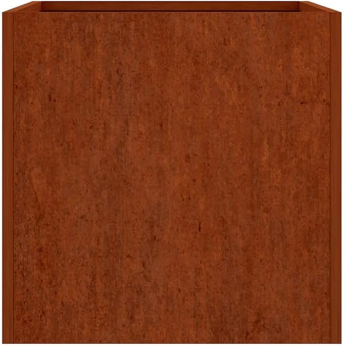 Corten Steel Planter Box with Decorative Inlays Medium Size 4 Pieces Rustic Finish for Outdoor Garden Plants and Balcony Decor