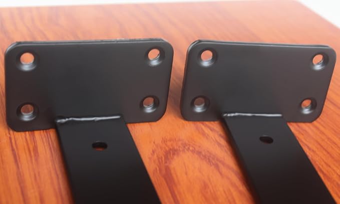 12 Pack - 18 inch Black Hidden L Shelf Bracket (1/5 Inch Thicked) Iron Floating Shelf Brackets Rustic Industrial Metal Brackets for Shelf Support