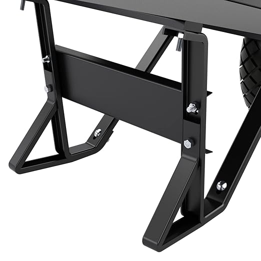 Bon 28 910 Premium Contractor Grade Poly-Tray Single Wheel Wheelbarrow with Steel Handle and Flat Free Tire, 5-3/4 Cubic Feet
