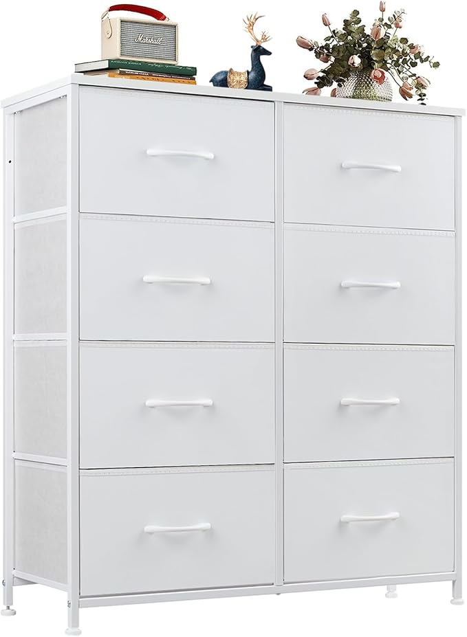 OLIXIS Dresser for Bedroom, 8 Storage Drawers, Tall Fabric Tower Organizer