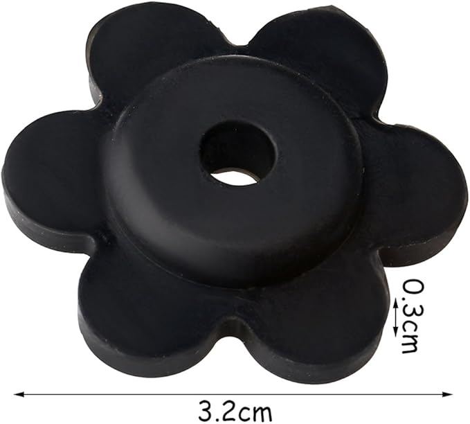 Garden Flag Stoppers, Rubber Garden Flags Pole Holder for Garden Flag Stand Small Black Flower Shape Yard Stoppers Indoor and Outdoor Use (5-Pack)