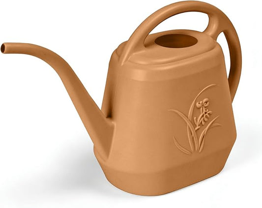 Hand Plastic Watering Can - for Indoor and Outdoor Home Garden Plants - with Long Spout - Copper Color - 1/2 Gallon