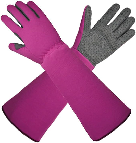 Gardening Gloves, Thorn Protective, Forearm Protection, Yard Work, Pruning, Outdoor Activity, Comfortable (pink, large)