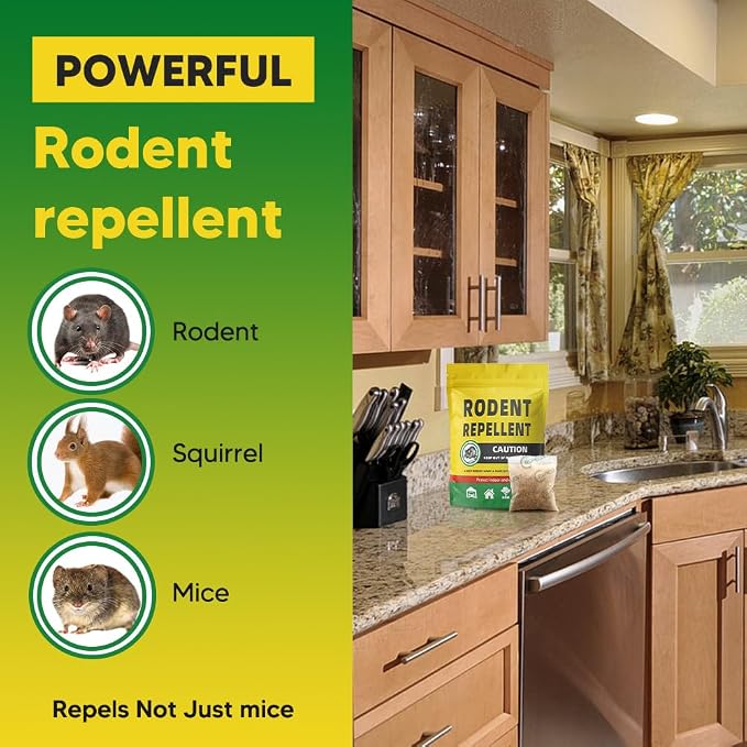 fcesiweg Rodent Repellent, Mice Repellent, Peppermint Rat Repellent, Keep Rodents Out of House/Cars/Rvs/Garages, Natural Mouse Repellents, Indoor & Outdoor 3 Months Protection, 12P
