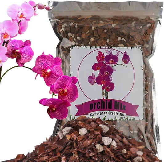 Doter All Purpose Orchid Soil Potting Mix - Orchid Bark & Organic Perlite for Plants - All Natural Potting Soil Media Has Good Drainage for Planting or Orchid Repotting (2 qt)