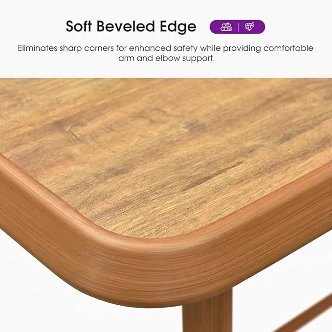 PURPLE LEAF Patio Pub Table Counter Height Bar Stool Dining Table Aluminum for Balcony Deep Teak