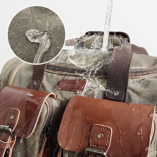 Wildroad Waxed Canvas Duffle Bag - 50L Weekender Overnight Travel Bag