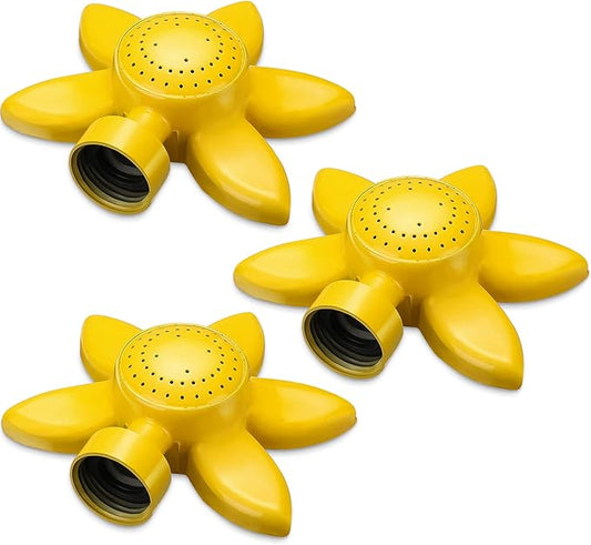 Honoson 3 Pieces Spot Garden Sprinkler Flower Design for Small Yard 360 Degree Metal Plant Watering Sprinkler Head for Kids Outdoor Playing