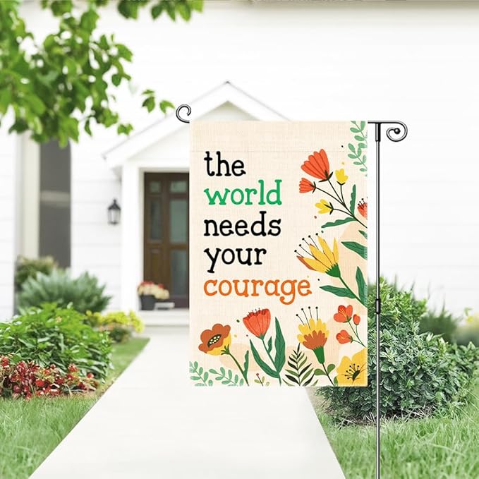 Garden Flag, Funny Welcome Yard Flag for Outside, Religious Garden Gifts, Christian Yard Sign Home Décor, Christian Bible Musical Notes Flag (Orange)