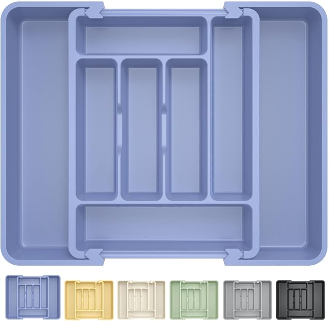 Caperci Large Silverware Organizer Tray for Kitchen Drawer Utensils Thicker