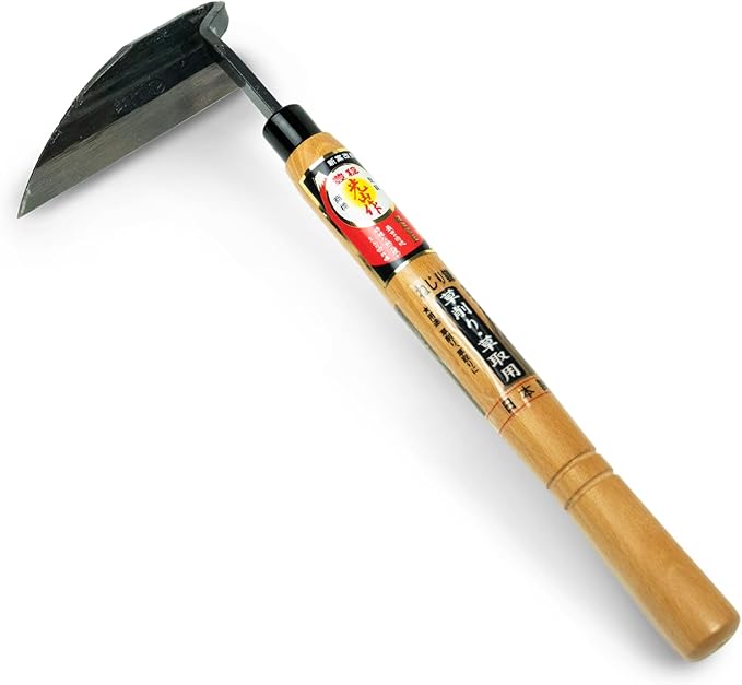 Lightweight Japanese Weeding Sickle, HONEN Thin Blade Precision Garden Tool with SK-3 Steel for Surface Weeding and Fine Garden Work