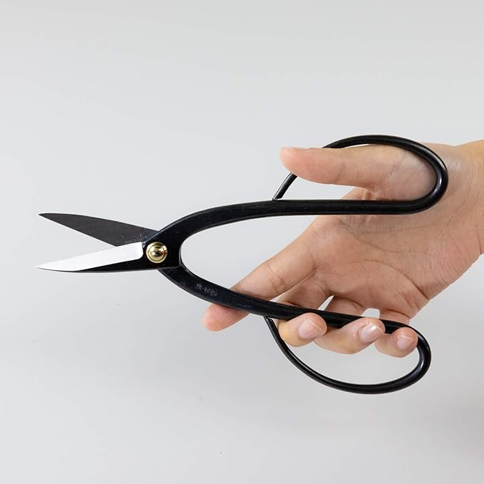 Wazakura Ashinaga Bonsai Pruning Scissors 8inch (200mm) MADE IN JAPAN, Long Handle Bonsai Cutter in Carbon Steel, Rose Pruning Shears, Flower Scissors, Japanese Gardening Tools