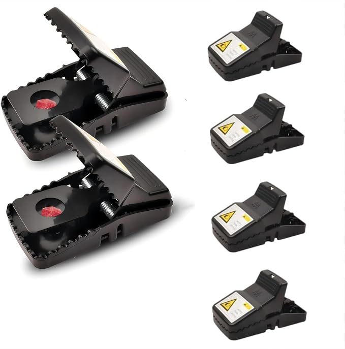 Rat Trap 6-Pack, Large Mouse Traps for Indoor and Outdoor Use, Reusable Mouse Trap, Fast, Hygienic, Unplugged, Used to Catch Mice, Squirrels, Rodents, for Home, Yard and Barns