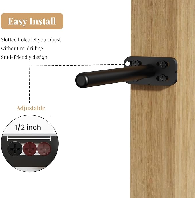 4pcs Wall Shelf Brackets Heavy Duty Floating Shelf Bracket Hidden,Invisible Black Shelving Brackets Decorative Floating Shelf Hardware Heavy Duty,Metal Shelf Support Bracket(6"-4pcs)