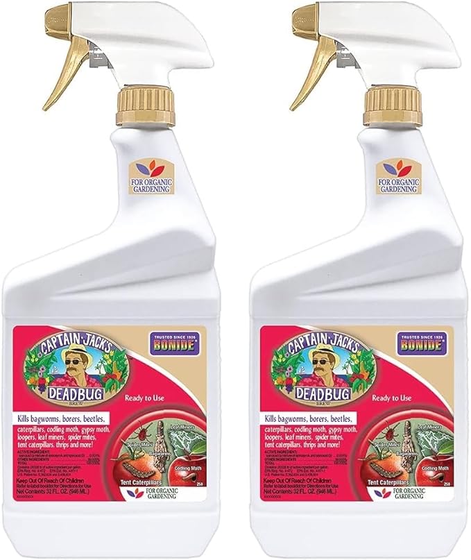 Bonide Captain Jack's Deadbug Brew Ready-to-Use Spray, 32 oz Outdoor Insecticide and Mite Killer for Organic Gardening (Pack of 2)