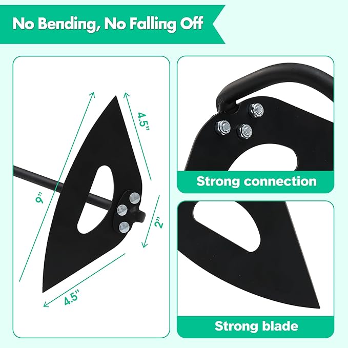 Lilyvane Hardened Hollow Hoe with Long Handle - 85 Inch -Heavy Duty Garden Hoes for Weeding Loosening Soil Digging Planting Ridging, Handy Hoe Garden Tool