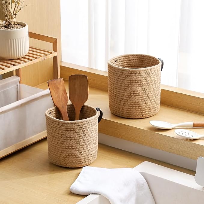 Hanging Leather Plant Pot Holder, Wall Hanging Planter Basket, Beige