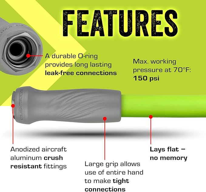 Flexzilla Garden Hose with SwivelGrip, 5/8 in. x 75 ft., Lightweight All-Weather Water Hose, Durable and Flexible, Leak-Free Connections